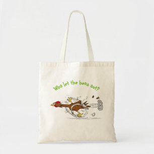 Grappig hardlopen koele kip cartoon tote bag