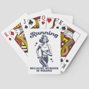 Grappig Hardlopen Omdat Moord Verkeerd Is Retro Pokerkaarten