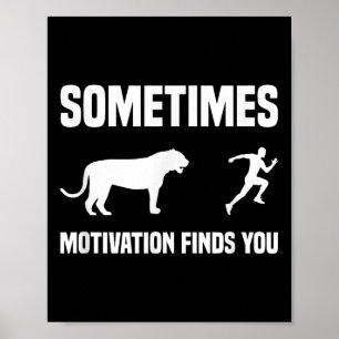 Grappig Hardlopen Shirt Sport Runner Tiger Motivat Poster