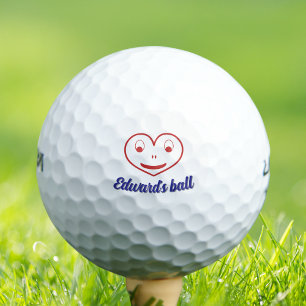Grappig hart gepersonaliseerde naam unieke golfbal golfballen