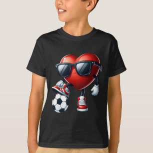 Grappig Hart Spelen Voetbal Valentijnsdag Mannen B T-shirt