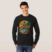 Grappig Hawaii Skeleton Surfen Halloween Hawaiian T-shirt (Voorkant volledig)