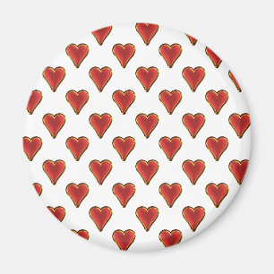 Grappig Heart Pattern goud rood + je rug. en tekst Magneet