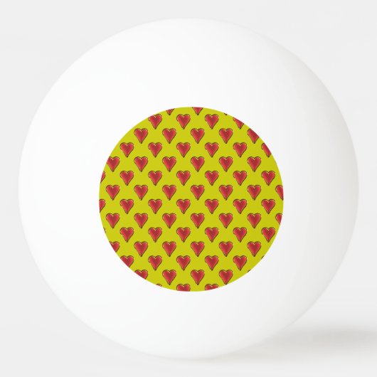 Grappig Heart Pattern goud rood + je rug. en tekst Pingpongballen (Achterkant)