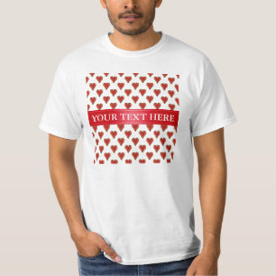 Grappig Heart Pattern goud rood + je rug. en tekst T-shirt