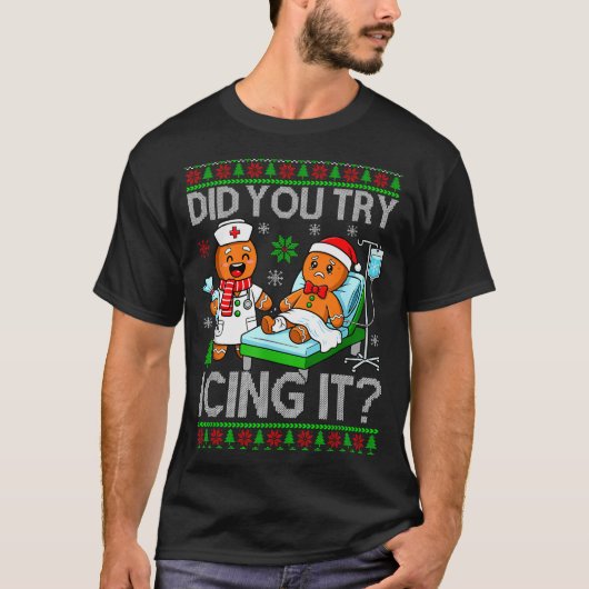 Grappig Heb je geprobeerd het te bevriezen Kerst G T-shirt (Voorkant)
