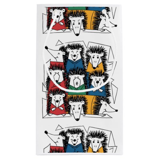 Grappig Hedgehog Abstract Pattern Klein Cadeauzakje (Achterkant)