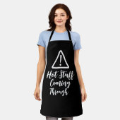 Grappig heet spul komt door chef keuken schort (Gedragen)