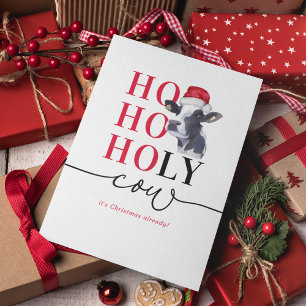 Grappig Heilige Koe, het is Kerstmis. Feestdagen Kaart