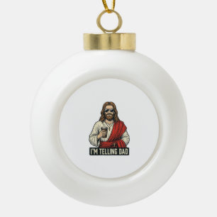 Grappig Heilige Vader Koffie Vintage Gravure Shirt Keramische Bal Ornament