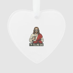 Grappig Heilige Vader Koffie Vintage Gravure Shirt Ornament