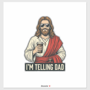 Grappig Heilige Vader Koffie Vintage Gravure Shirt Sticker