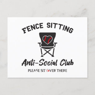 Grappig hek zitten anti sociale club honkbal zacht feestdagenkaart