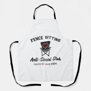 Grappig hek zitten anti sociale club honkbal zacht schort