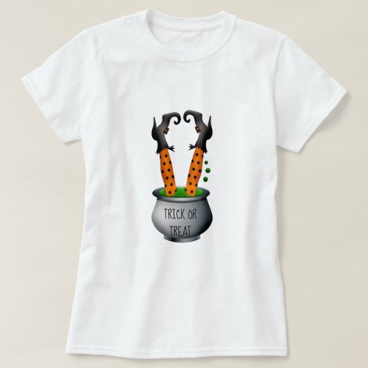 Grappig heks in het thema cauldron Halloween T-shirt (Design voorkant)
