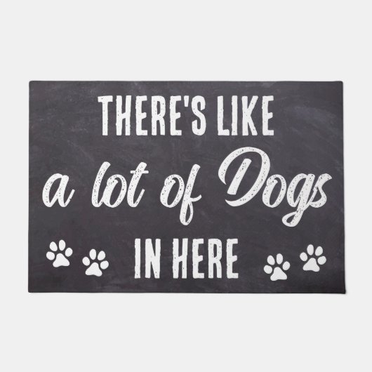 Grappig Hele Honden in Hier Rustiek Hondenliefhebb Deurmat (Voorkant)