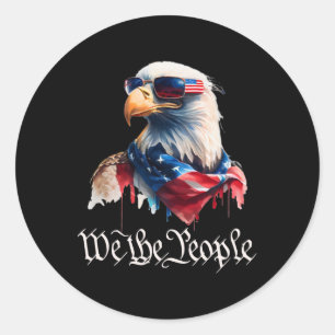 Grappig heren 4 juli shirt We The People Adelaar  Ronde Sticker