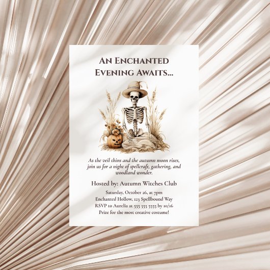 Grappig Herfst Skelet - Witchy Herfst Gathering Kaart
