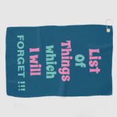 Grappig herinnering voor vergeetse mensen Vergeet Golfhanddoek (Horizontaal)