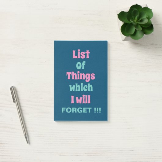 Grappig herinnering voor vergeetse mensen Vergeet  Post-it® Notes (Kantoor)
