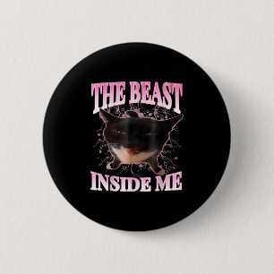 Grappig Het Beest In Mij Gekke Cat Meme Humor Cat Ronde Button 5,7 Cm