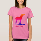 Grappig "Het is een Filly!" met Foal Silhouette T-shirt (Voorkant)