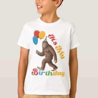 Grappig Het is mijn verjaardag Bigfoot Sasquatch P T-shirt