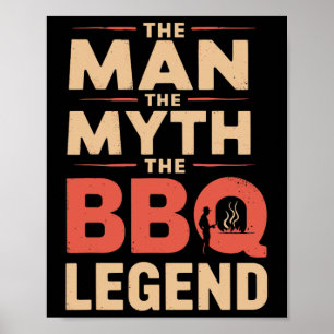 Grappig het Man De mythe De BBQ Legend Vaderdag Poster