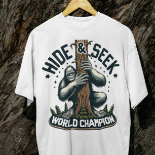 Grappig Hide & Seek Wereldkampioen Bigfoot T-shirt
