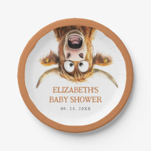 Grappig Highland Koe Baby shower Papieren Bordje