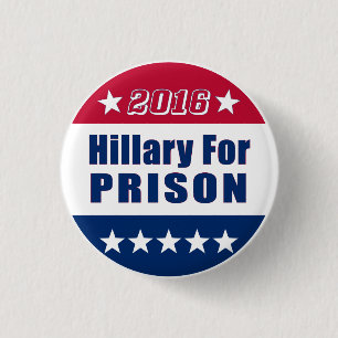 Grappig Hillary for Prison Verkiezing 2016 Ronde Button 3,2 Cm