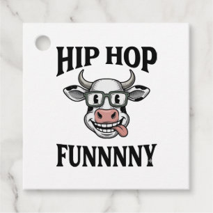 Grappig Hip Hop Koe Vintage Gravure Shirt Ontwerp_ Bedankjes Labels