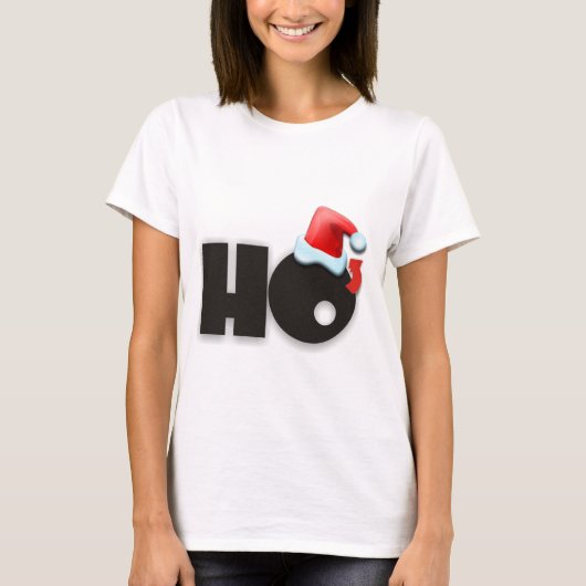 Grappig Ho Ho Ho Cubed Santa Hat T-shirt (Voorkant)