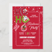 Grappig HO HO HO Retro Kerstfeest Uitnodiging (Voorkant)