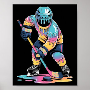 Grappig Hockey Ijs IJsdruppel Jongens Jeugd Hockey Poster