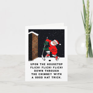 Grappig Hockey Kerstmis Feestdagen Kaart