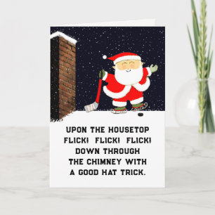 Grappig Hockey Kerstmis Feestdagen Kaart