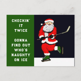 Grappig Hockey Kerstmis Feestdagenkaart