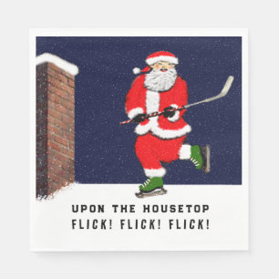Grappig Hockey Kerstmis Servet