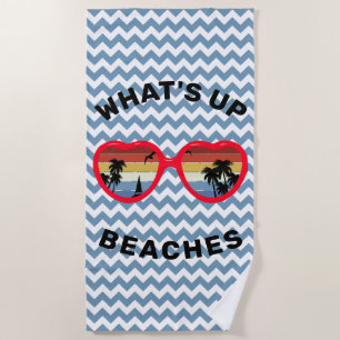 Grappig 'Hoe gaat het, Beaches' Retro Sunset Sungl Strandlaken