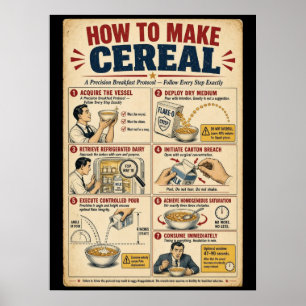 Grappig Hoe Maak Je Ontbijtgranen Keukenposter Ret Poster