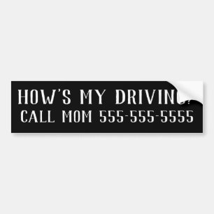 Grappig hoe rijdt mijn auto? Bel mama met telefoon Bumpersticker