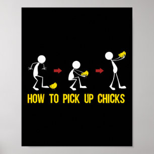 Grappig hoe te halen kuikens cadeau voor mannen co poster