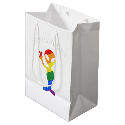 Grappig homoseksueel homo homoseksueel buitenaards medium cadeauzakje (Voorkant Gekanteld)