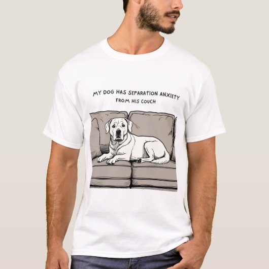 Grappig Hond T-shirt - Afscheiding Angst Van de ba (Voorkant)