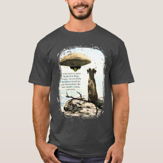 Grappig hondenbuitenaards ruimteschip UFO koele st T-shirt