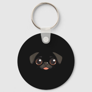Grappig Hondengezicht Halloween Pug Sleutelhanger