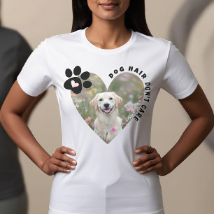 Grappig hondenhaar maakt niet uit Hart Foto T-shir T-shirt