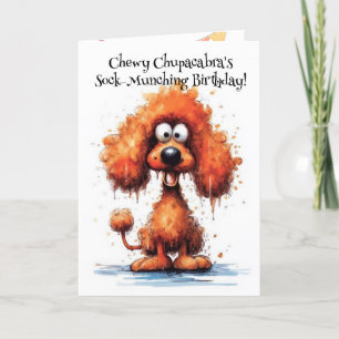 Grappig hondenmonster: Chewy Chupacabra Verjaardag Bedankkaart