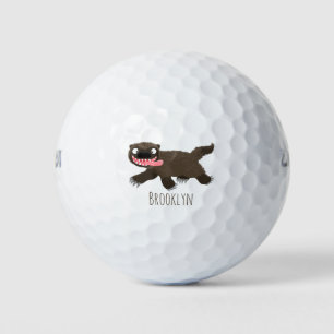 Grappig hongerige cartoon golfballen